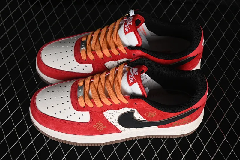 All Categories Nk Air Force 1 Air Force Series Nk Air Force 1 Low Air Force Low Nike Air Force 1'07 Low Year of the Horse New Year White Red Gold Splashed Ink Air Force One Low Casual Shoes JP2026-157